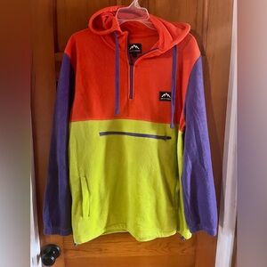 The White Lotus Sydney Sweeney Colorblock Hoodie men’s L fleece pockets outdoor